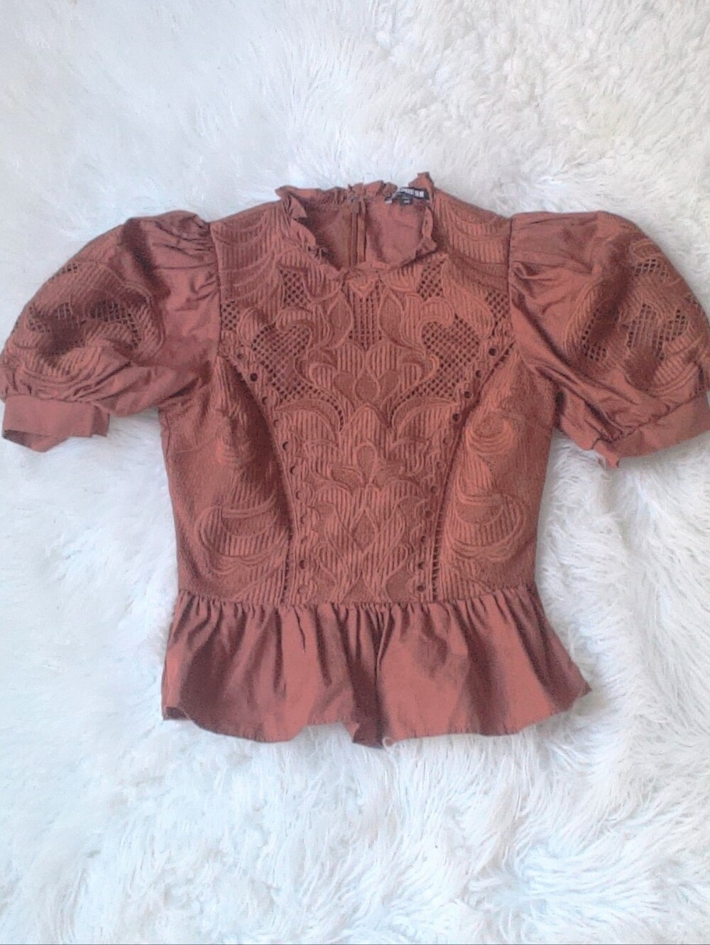 Express  Peplum Puff Sleeve Blouse Size XXS